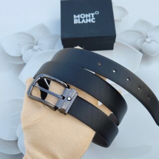 Mont Blanc Black Leather Belt (SQ)