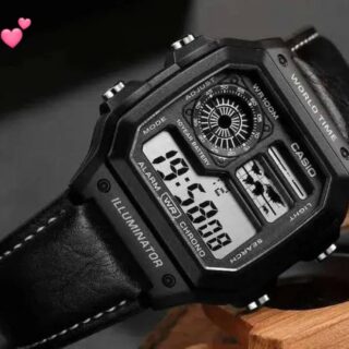 Casio Illuminator Leather AE-1200WHD (Black)