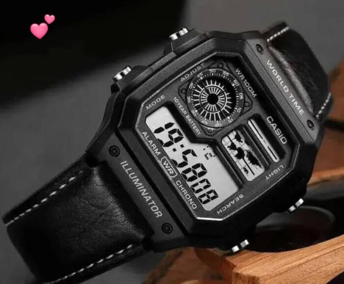 Casio Illuminator Leather AE-1200WHD (Black)