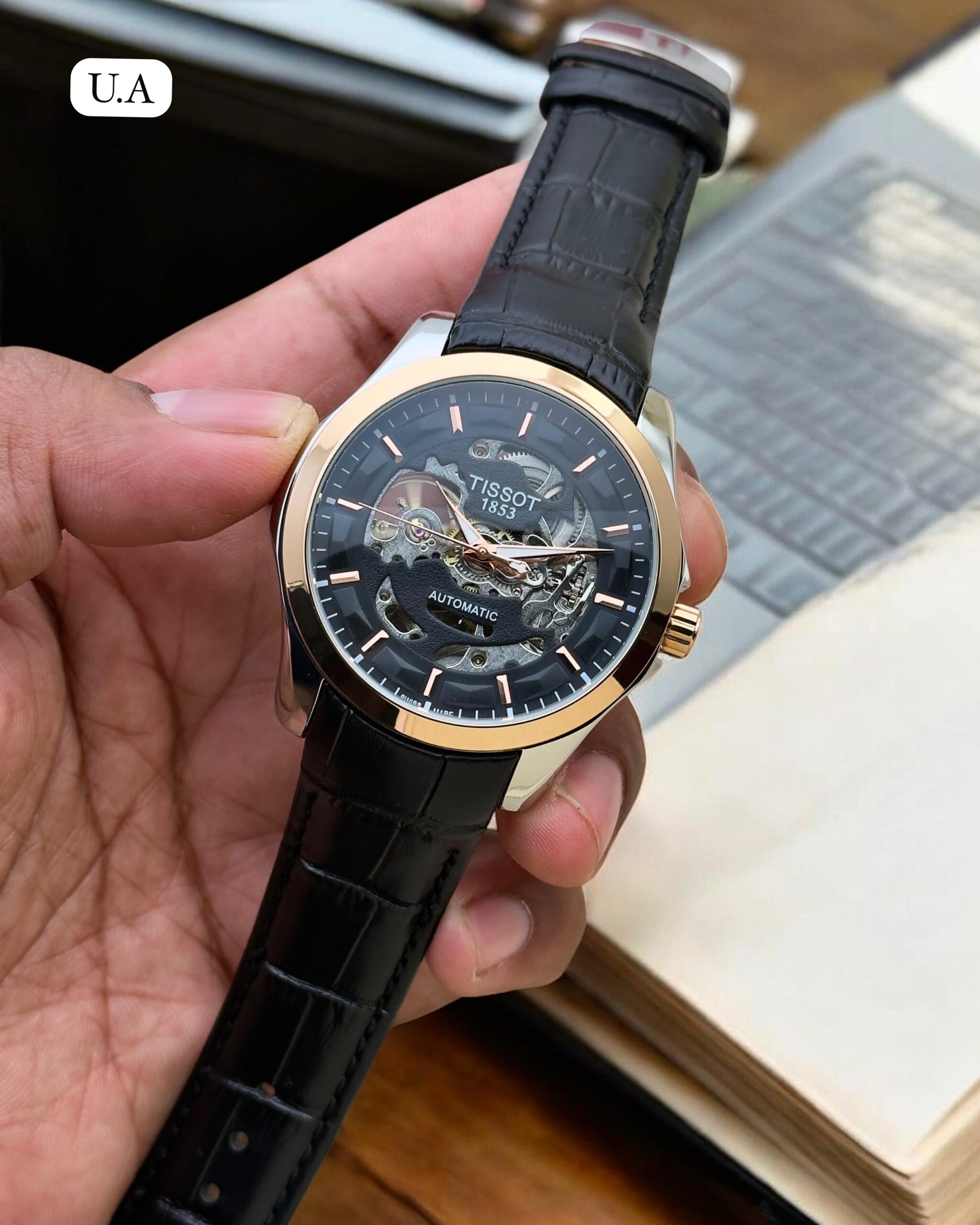 Tissot Skeleton Automatic Leather Belt (G-B)