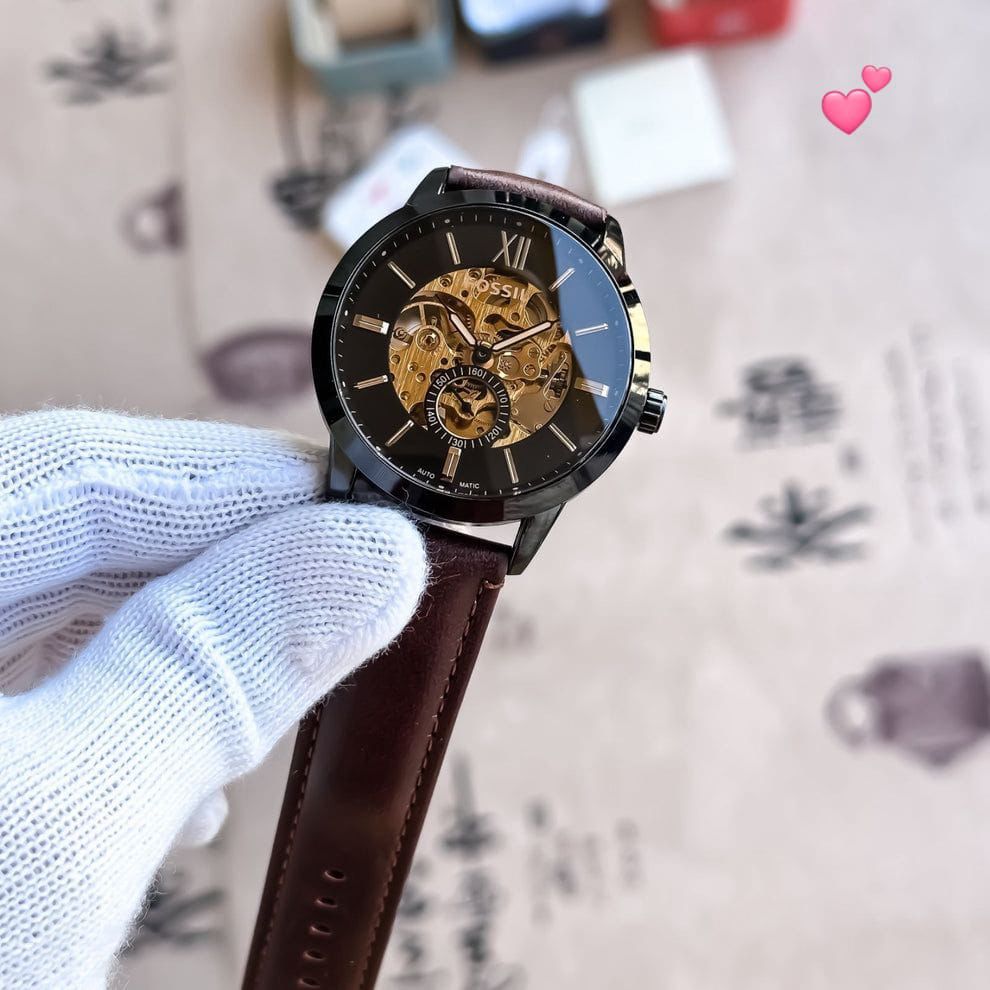 Fossil Roman Figures Rotating Tourbillon Leather (BRO) - Image 3