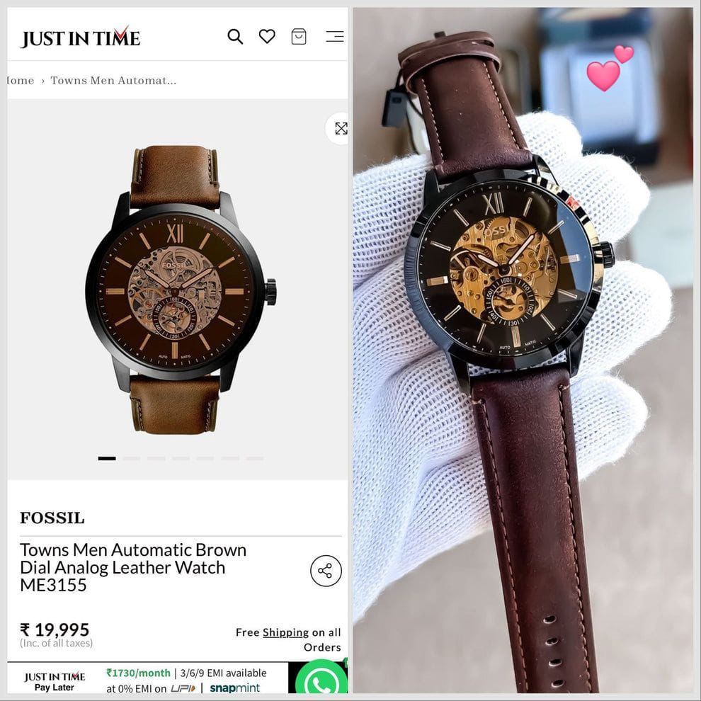 Fossil Roman Figures Rotating Tourbillon Leather (BRO) - Image 5