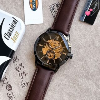 Fossil Roman Figures Rotating Tourbillon Leather (BRO)